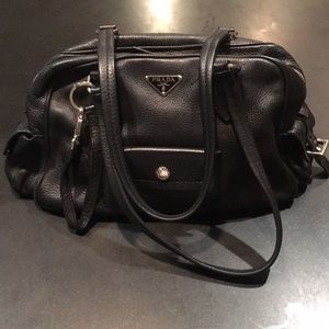 Black Prada leather purse with dust bag